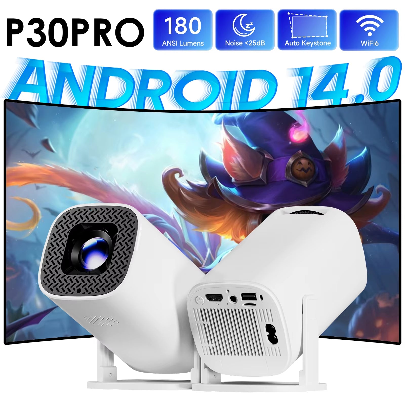 Transformez votre salon en salle de cinéma avec le Mini projecteur P30 PRO Android 14 