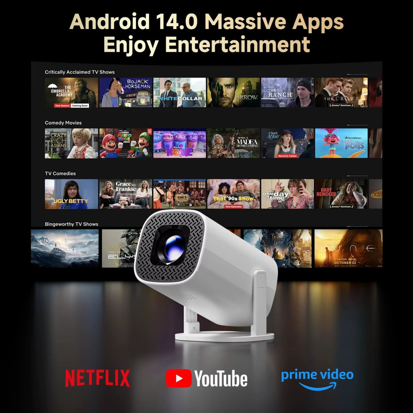 Transformez votre salon en salle de cinéma avec le Mini projecteur P30 PRO Android 14 